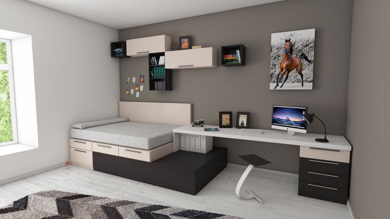 Photorealistic rendered room